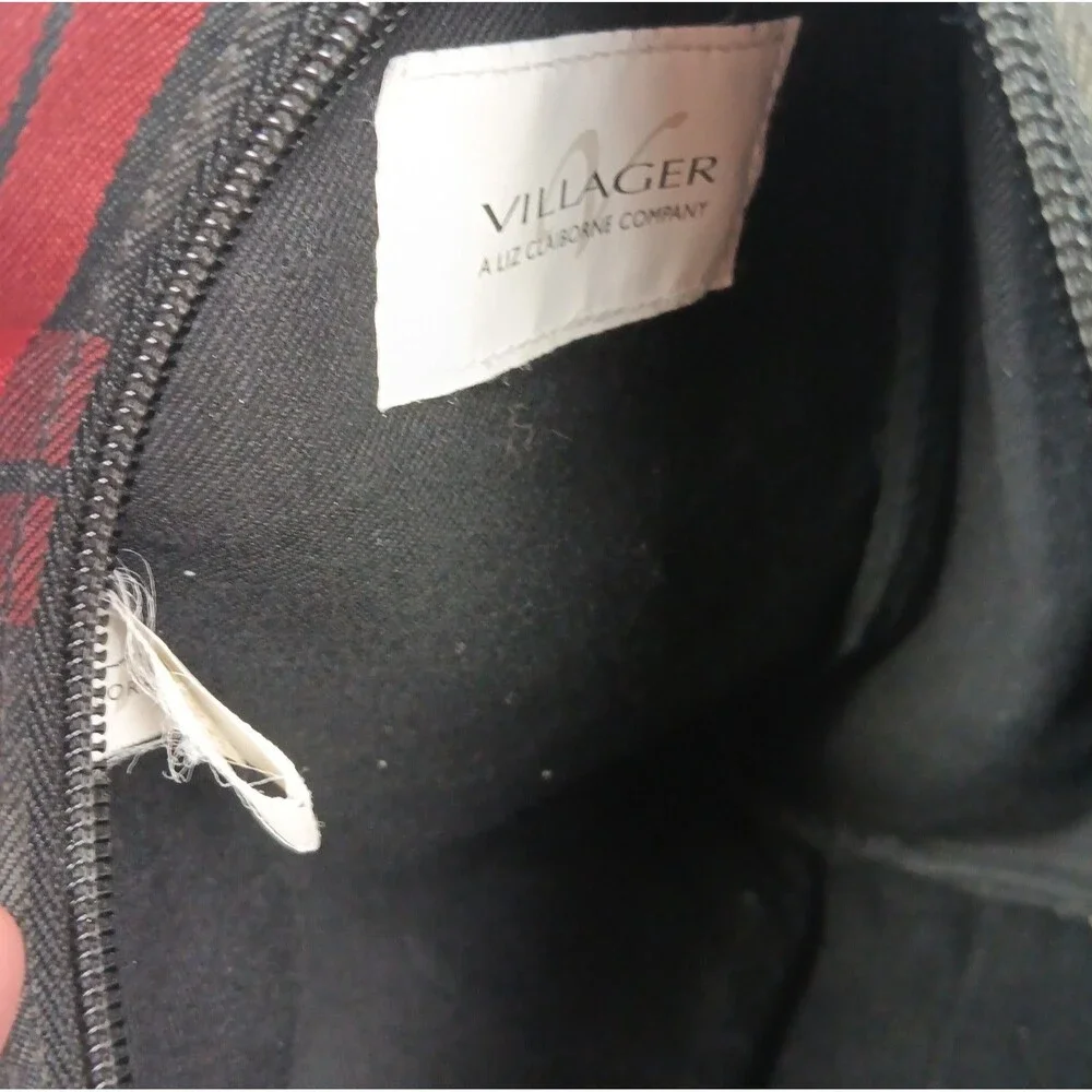 Villager by Liz Claiborne Vintage 90s Y2K Red Tartan Plaid Multiway Backpack